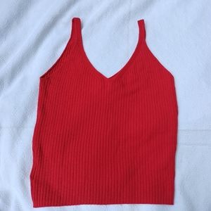 H&M Red Knit Crop Top